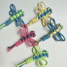 蜻蜓造型编织绳结宠物玩具，小型/中型犬互动咀嚼玩具，猫狗耐用洁齿玩具，复古可爱宠物用品 - 彩色 - 查看 2