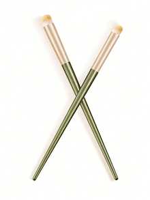 2支/1支遮瑕刷、粉底刷、迷你圆头眼影刷、鼻部轮廓刷、长柄唇刷、腮红刷、修容刷，适合化妆新手，男女通用 - 軍綠色 - 查看 9