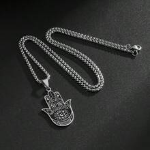 1 chiếc mặt dây chuyền hình bàn tay Fatima bằng thép không gỉ, bùa hộ mệnh Mandala hình mắt ác, thích hợp đeo hàng ngày. - Nhiều màu - Xem 4