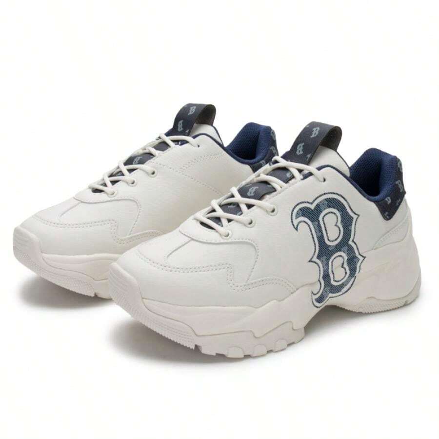 MLB Unisex Casual Shoes BIGBALL CHUNKY DENIM MONOGRAM, Comfortable Daily Commute Travel Sports Leisure Sneakers - Navy Blue/white - View 1