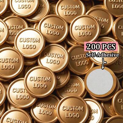 200 BUC/SET, Autocolante personalizate autoadezive pentru sigilii de ceară pentru nuntă – Autocolante personalizate cu inițiale de ceară pentru invitații, nunți, plicuri