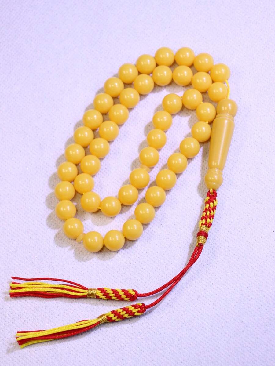1 hộp (Vàng, Đỏ) 45 hạt chuỗi hạt cầu nguyện Hồi giáo tua rua 10mm, chuỗi hạt cầu nguyện Ramadan dệt thủ công bằng nhựa (Thích hợp cho Eid, Ramadan, Eid Al-Adha, sử dụng hàng ngày, làm quà tặng) - Nhiều màu - Xem 1