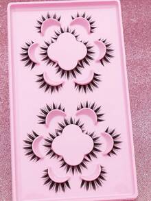 10 Pairs Natural Look False Eyelashes, Fluffy & Soft, Create 3D Mink Lash Makeup Effect, Black Thin Style, Multi-Layer Short & Dense Fake Lashes, Long-Lasting & Comfortable, Suitable For Makeup Beginners - Black - View 3