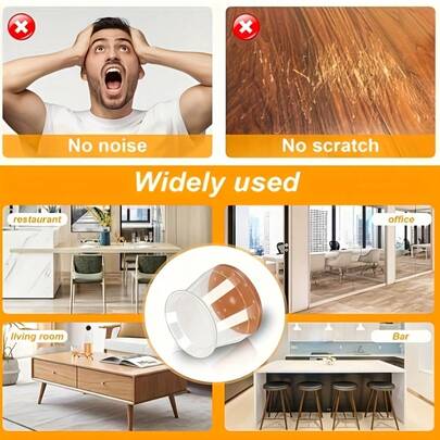 6pcs/4pcs/1pc Silicone Chair Leg Covers With Felt Pads - Furniture Leg Protectors, Smooth Sliding, Noise Reduction - Multifunctional For Home And Office, Large Round Chair Floor Protectors, Desk Leg Floor Guards, Accessories For Restaurants, Hotels, Small Cafes