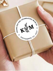 1-120Pcs Custom Wedding Stickers: Featuring Personalized Designs And Round Custom Labels, These Stickers Allow You To Freely Edit Next To Your Liking. Boasting Waterproof And Oil-Resistant Properties, They Are Available In A Variety Of Sizes. - Multicolor - View 5