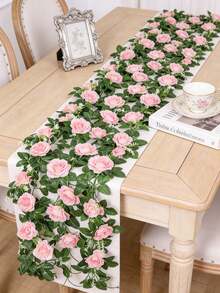 Giỏ hoa dây leo hoa hồng nhân tạo (1/3/6 bông), thích hợp trang trí đám cưới, tiệc sinh nhật, địa điểm tổ chức tiệc, phòng ăn gia đình, bệ cửa sổ phòng ngủ, trang trí ngày lễ tình nhân, trang trí năm mới, trang trí sân vườn ngoài trời. - Màu Hồng baby - Xem 2