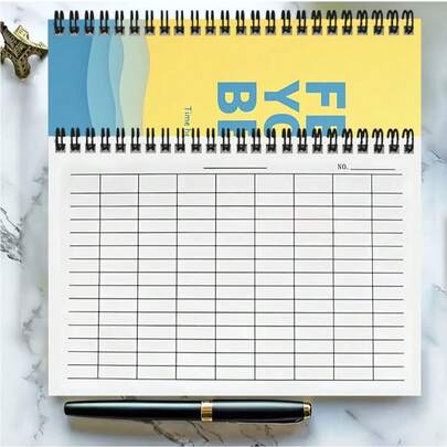 Inspirerend A5-notitieboek met rasterlijnen, geschikt voor werk, studie en school. Kan gebruikt worden als aanwezigheidslijst, bedrijfsboekhouding, grootboek, maar ook voor urenregistratie, het vastleggen van activiteiten, voorraadbeheer en aantekeningen van zakelijke bijeenkomsten. 100 pagina's/50 vellen voor diverse doeleinden.