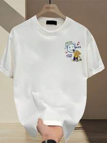 2026 New Men's-Shirt: Casual Versatile Base Shirt, Summer Personalized Print-Shirt, Loose Street Style Short Sleeve, Men's Oversize Loose Short Sleeve-Shirt,, Unisex 180g Cotton - màu xanh nước biển - Xem 11