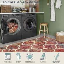 Moroccan Kitchen Rugs -2x3 Washable Rug Small Indoor Door Mat Throw Rug Non-Slip Front Door Mat Indoor Entrance Mats for EntrywayRed Colorful Rugs for Bedroom Meline 2x3 California Sunset - 2 x 3 rectangular - Ver 6