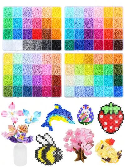 Bộ hạt nhựa nung chảy, hạt nhựa Perler nhỏ để tự làm đồ thủ công, bộ hạt nhựa nung chảy, đồ dùng mỹ thuật và thủ công cho trường học, đồ trang trí nghệ thuật cho phòng, quà tặng sinh nhật