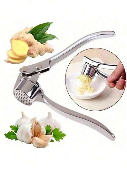 1pc Stainless Steel Garlic Press & Ginger Grater, Simple & Practical Design, Rust-Resistant, Easy To Use & Clean, Suitable For Hotel, Restaurant, Home Kitchen, Great Gift For New Year, Valentine's Day, Mother's Day, Father's Day, Graduation, Housewarming