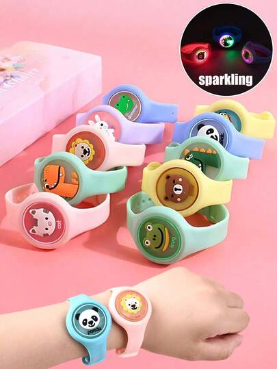 1/5/10/20 piezas Relojes luminosos con diseño de dibujos animados, pulseras decorativas con diseños de animales interesantes y lindos, juguetes brillantes para fiestas, pequeños regalos de cumpleaños, recompensas para el aula, regalos ideales para vacaciones, juguetes para niños, regalos para niñas y niños, recuerdos de fiesta infantil, relleno de bolsas de fiesta, suministros de fiesta de cumpleaños, regalos de Pascua, recuerdos de fiesta, regalos de graduación, recompensas escolares