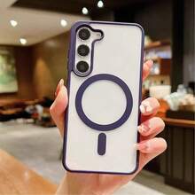 手機殼適用於 Galaxy A56 A36 A26 A16 A06 S26 S25 FE A57 A37 A17 A07，強力磁吸保護殼，輕薄防震殼，適用於 S26 Ultra S25 Ultra S24 Ultra S23 Ultra，半透明硬質背板 - 暗紫色 - 查看 7