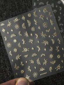 金箔太陽月亮星星貼紙，防水 PVC 貼紙，適用於筆記本、水壺、DIY 裝飾、文具剪貼簿用品、剪貼簿學校用品 - KT4901,KT4902-1 - 查看 4