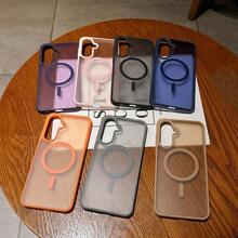 Shockproof Magnetic Semi-Transparent 360° Full Protection Magnetic Phone Case, Compatible With Samsung S25 FE, A17, A07 Wireless Charging, Also Fits A56, A36, A26, A16, S25 Ultra, Christmas Gift, Spring Easter Gift - Hồng - Xem 11