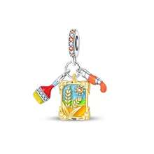 一套镀银丰收季吊坠套装，包括2件秋季向日葵吊坠、秋季花束吊坠、秋日印象吊坠、丰收季吊坠、丰收季南瓜珠、农场南瓜堆珠、快乐南瓜车吊坠、小刺猬南瓜吊坠，以及3件感恩节吊坠套装，适合DIY制作手链和项链，也可作为情侣珠宝礼物。 - 彩色 - 查看 21