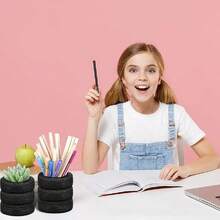 Hộp đựng bút hình lốp xe, màu đen, thích hợp cho văn phòng, nhà cửa, lớp học, phòng họp. - Sáng tạo lốp xe - Xem 5