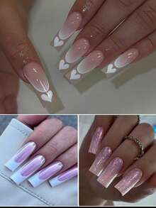 1 paquete de 48 piezas de formas de uñas duales para extensión de uñas de gel de polímero con puntas en forma de ataúd cuadrado, molde de cobertura completa, herramientas de arte de uñas acrílicas para manicura DIY, disponible en 12 tamaños, reutilizable y duradero - transparente - Ver 5