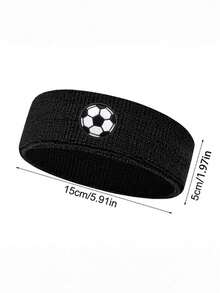 1pc Soccer Print Headband, Outdoor Fitness Sweat-Absorbing Headband For Fans, Wide Band Sports Headwrap With Soccer Elements, High Elasticity Sweatband, Elastic Hairband, Unisex Moisture-Wicking Hair Tie, Casual Hair Accessory, Ideal For Sports, Gym, Yoga, Running, Daily Exercise, Football Match, World Cup, Suitable For Men, Women, Teens, Athletes, Perfect Easter Gift, Mother's Day Present, Spring Sports Essential - Multicolor - View 10