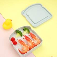 Cute Little Bread-Shaped Lunch Box, Portable Lunch Container Rich In Wheat Fibers, Sandwich Container With A Lid And Leak-Proof Feature, Preservation Box Suitable For Students And Office Workers, Picnic Food Storage Box - 綠色 - 查看 2