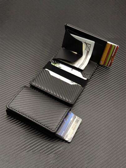 1pc,Men's Credit Card Package, Essential Travel Documents Package, Document Clip Pop-Up Card Box, Suitable For Both Men And Women, Suitable For Daily Matching