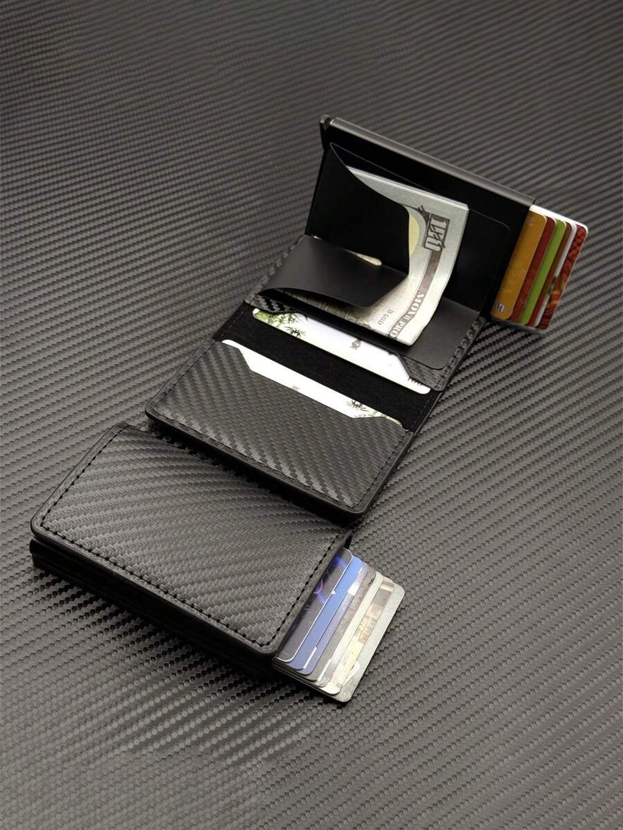 男士信用卡夹，旅行必备证件钱包，弹出式卡槽，男女通用日常配饰 - 彩色 - 查看 1