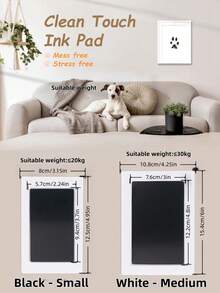 Bộ dụng cụ in dấu chân thú cưng không mực, miếng đệm in dấu chân sạch, bộ in dấu chân chó, bộ in dấu mũi chó, miếng đệm in dấu và thẻ in dấu sạch, kỷ niệm dấu tay và dấu chân cún con và mèo con mới sinh. - Một cỡ - Xem 3