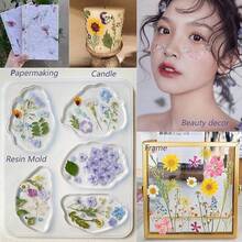压花树脂模具，逼真的干花和叶子，适用于剪贴簿、DIY蜡烛配件、珠宝工艺等。所有各种压花干花均采用透明真空包装，以保护树脂花在运输过程中不受损坏；请注意，由于这些是人造植物，花朵的形状和颜色可能与图片略有不同。（已加工且无虫害）有时个别花材会缺货，我们会用相同尺寸或颜色的花材替代，恕不另行通知。 - DIY材料包 - 查看 7