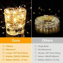 50-300pcs Solar Powered LED Fairy Lights, 8 Modes, Waterproof Copper Wire Lights For Outdoor Garden, Tree, Patio Decor - Warm 1PC - View 3