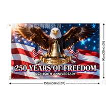 1pc USA 250th Anniversary Patriotic 1776-2026, Bald American, Double Sided Durable Polyester, 4th Of July Independence Day Memorial Day Garden, Outdoor Yard Porch Patio Lawn Decoration, No Flagpole Included - 20260323110001 - 查看 2