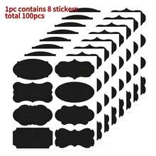Rewritable PVC Black Waterproof Chalkboard Labels For Kitchen Spice Bottles - Black - View 5