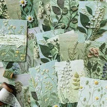 1 Pack Sheets Vintage Plant, Flower, Tree Leaf DIY Decorative Scrapbooking Background Paper - Multicolor - View 2