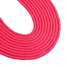 350pcs/Strand 6mm Polymer Clay Beads, Flat Round Spacer Beads, Jewelry Making Accessories For DIY Handmade Bracelets, Necklaces, Earrings - Red - View 26