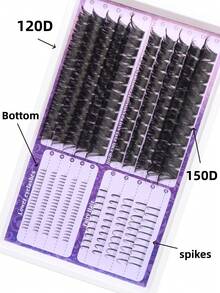 Bộ 280 sợi mi giả dạng chùm mới + Sợi tóc Fairy + 120D + 150D, (6mm /12-20mm) Độ dày hỗn hợp, Mi giả dạng chùm tự làm, Mi giả từng sợi, Mi giả dạng chùm dày, Mi giả dạng phân đoạn, Mi giả dành cho người mới bắt đầu, Mi giả dùng hàng ngày, Mi giả dự tiệc/đám cưới, Mi giả dạng chùm có thể tái sử dụng. - D - Xem 11