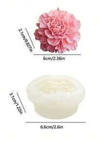 1/2件裝 扶桑花矽膠蠟燭模具 牡丹花設計 花卉模具 適用手工DIY肥皂、石膏、黏土、香氛蠟燭、香氛擴香、樹脂翻模，透明紋理，居家裝飾、婚禮、畢業、生日派對、節慶、情人節禮物工具 - 白色矽膠模具 - 查看 6
