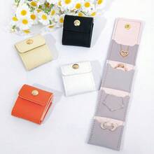 Minimalist Multi-Color Mini Microfiber Leather  Roll, Foldable & Portable  Pouch For Necklaces/Rings/Earrings, Compact Scratch-Resistant Storage Bag With Dividers & Snap,  Women's Commute/Vacdecoration/Business Travel Gift, Travel Essential, Travel Organizer, Holiday Essential, Christmas Gift - 彩色 - 查看 2