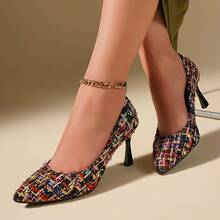 2026新款女士黑色高跟鞋，欧美时尚优雅尖头高跟鞋，舒适百搭 - 酒紅色 - 查看 8