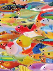 50pcs Transparent PET Fish Shaped Stickers, Art Stickers, Waterproof Creative DIY Stickers For Boxes, Water Bottles, Phone Cases, Laptops, Suitable For Back To School Decoration School Supplies - Multicolor - View 9