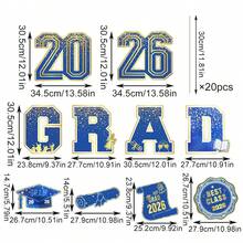 10个2026毕业庆典草坪标牌，带支架，黑金、蓝、红四色可选，适用于高中和大学毕业派对户外装饰 - 多色 - 查看 15