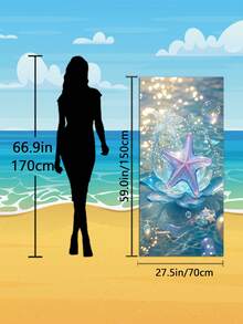 1pc Summer Extra Large Crystal Lotus Purple Starburst Bubble Beach Towel, Multiple Sizes Available, Quick-Drying, Soft, Portable, Stylish, Sandproof, Super Absorbent Microfiber (Bohemian, Tropical, Vintage, Funny, Yoga, Picnic, UV Protection); Suitable For Beach, Pool And Outdoor Activities, Travel Essential, Camping, Yoga, Gym, Sports, Swimming, Unisex. - Crystal Lotus Starfish - View 11