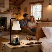 1 PCS Elegant Flameless Frosted Lampshade Candle Warmer Lamp, Height Adjustable Dimmable Wax Melting Lamp With Timer & GU10 Bulb Included, Multi-Scene Home Decor For Bedroom Living Room Office Side Table Vanity, Thoughtful Gift For Housewarming Wedding Anniversary Birthday - US A Type Plug(110-127V) - View 4