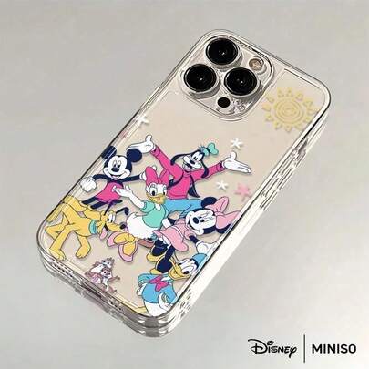 Miniso Ốp điện thoại Disney Mickey và những người bạn thiết kế chủ đề lễ hội, tương thích với iPhone 17/17 Pro/17 Pro Max/17 Air/16/15/14/13/12/11/X Series, ốp điện thoại iPhone 17 Pro Max, ốp điện thoại iPhone 17 Pro, ốp điện thoại iPhone 17, quà Giáng sinh cho bạn gái