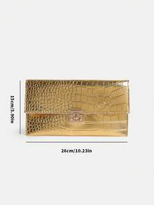 时尚奢华优雅女士晚宴包，百搭小众，不褪色，可搭配女士戒指、手镯、项链、耳环、手提包 - 金色 - 查看 4