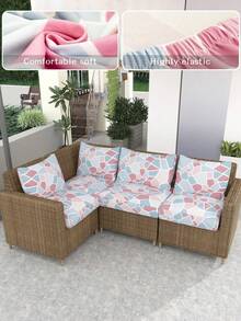 1 chiếc vỏ đệm ghế sofa co giãn họa tiết hình học, chất liệu polyester nhẹ, thoáng khí, thích hợp cho sân hiên, sân vườn, hồ bơi và nhiều dịp khác, bán lẻ từng chiếc, không bán theo bộ. - Nhiều màu - Xem 4