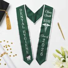 1PC 6.45" X 71.7" Personalized Dental Hygiene , RDH Graduation Dental Hygienist Grad Sash Class Of 2026, Dental Hygienist Graduation Gift For Her, Graduation Party Supplies, Graduation Gift - 白色 - 查看 7