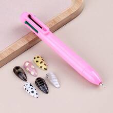 6-In-1 Nail Art Dotting Pen, Ballpoint Pen Design Dotting Tool, Nail Art Pen With Ruler Size Markings, Suitable For Painting, Sculpture, Diamond DIY - Multicolor - View 3