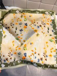 1条多功能优雅印花方巾，时尚高品质轻盈方巾，女士适用，春夏款 - 彩色 - 查看 6