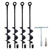 18-Inch 4pcs Heavy Duty Galvanized Steel Ground Anchor Kit With T-Wrench And Drill Adapter, Rust-Resistant For Trampoline, Canopy, Tent, Carport, Fence Post, Camping Equipment - A - View 7