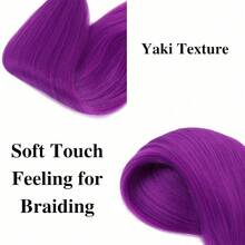 1 Pack Purple Braiding Hair Bundles, 26 Inch Pre-Stretched Straight Crochet Hair, Synthetic Fiber, Suitable For Holidays, Parties, Back To School And New Semester - View 9