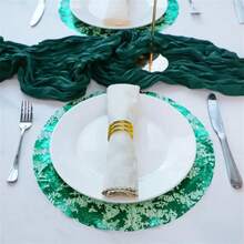 12/24/48/96 pièces Sets de table dorés, multicolores, durables et élégants, style minimaliste, convient pour la décoration de table de salle à manger, décorations de table pour célébrations et fêtes - Vert - Voir 7